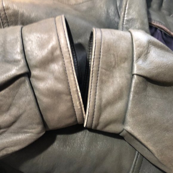 Mens Professional Leather Green Full Zip Leather Jacket Coat XL * - Picture 14 of 14